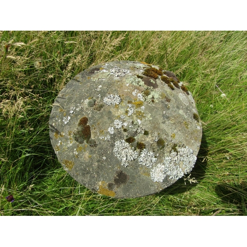 1110 - A weathered natural staddle stone and cap (2) 47 cm high, 46 cm cap diameter

From the collection of... 