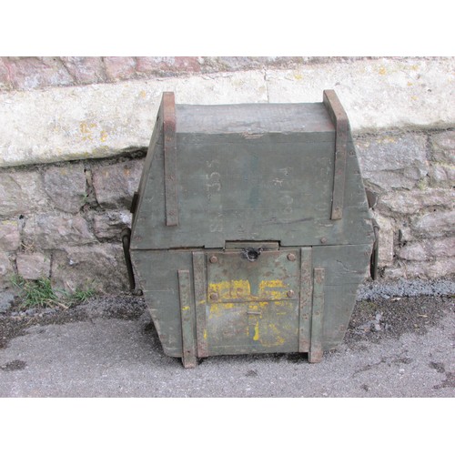 1226 - A small reclaimed steel water tank 49 cm high x 62 cm x 47 cm, together with two galvanised watering... 