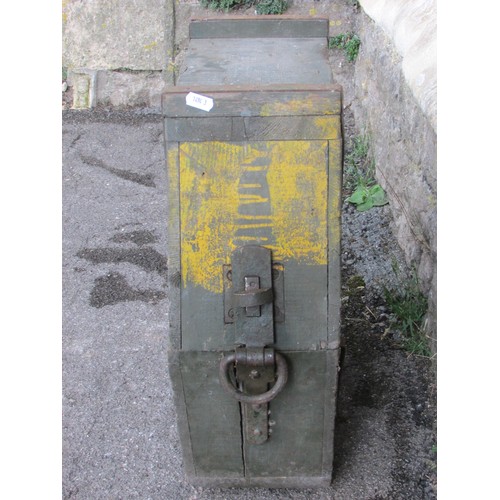 1226 - A small reclaimed steel water tank 49 cm high x 62 cm x 47 cm, together with two galvanised watering... 