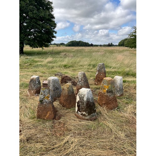 1105 - Six natural weathered staddle stone bases (lacking caps) the highest 58cm high

From the collection ... 