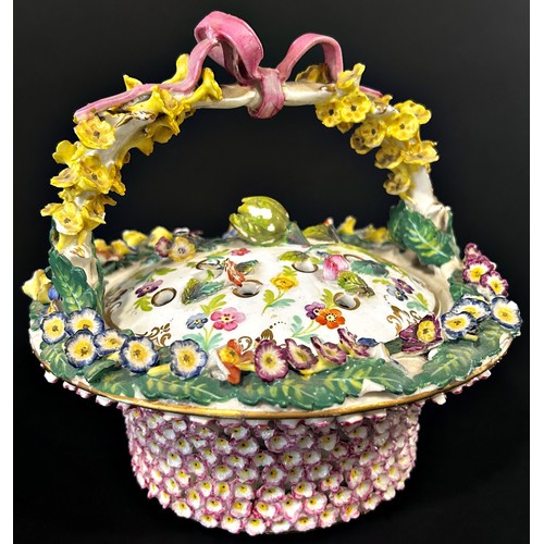 93 - A Meissen floral encrusted bowl and cover, 16cm high