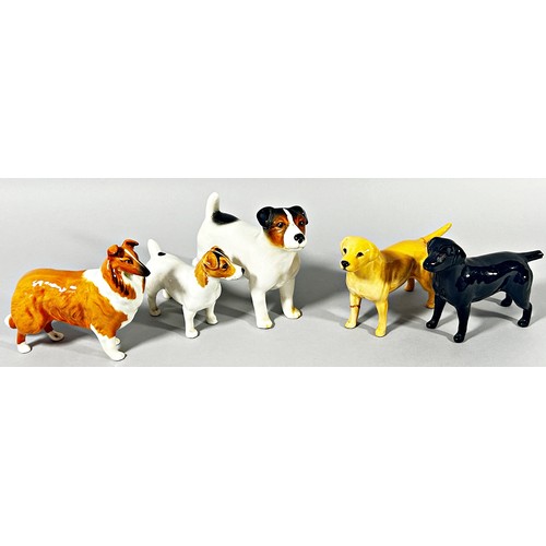 13 - A collection five various Beswick dogs (5)