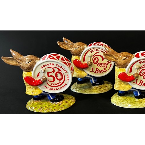 36 - A collection of Bunnykins figures from the Oompah Band, Golden Jubilee Celebration, 1984, 10 figures... 