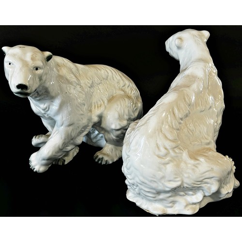 28 - Two polar bears by Royal Dux, model 398, 26cm high