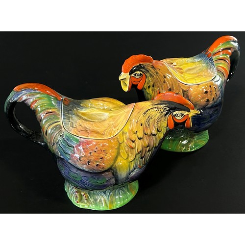 52 - Two Royal Winton Rooster tea pots