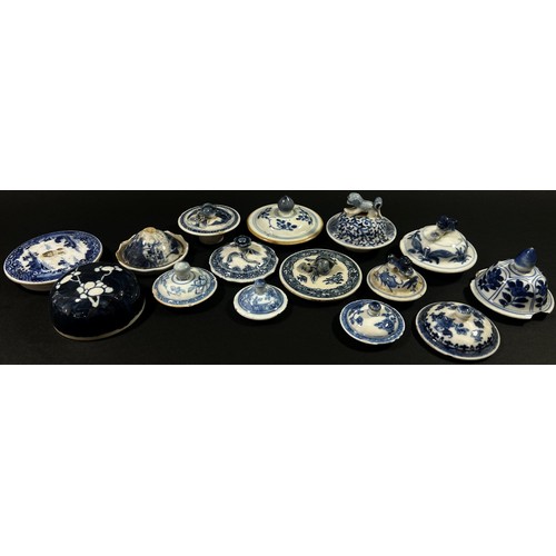 136 - A large and interesting selection of 18th century and later pot and jar covers, principally Chinese ... 