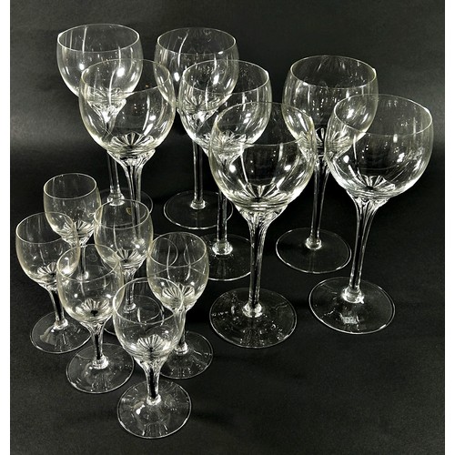 190 - Czechoslovakian “Exquisite” Bohemian glassware circa 1970’s including seven hock glasses, seven wine... 