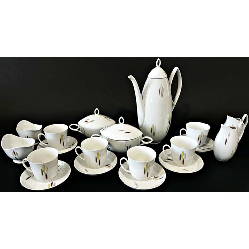 62 - A collection of Rosenthal coffee wares including coffee pot, two hot water pots, four milk or cream ... 