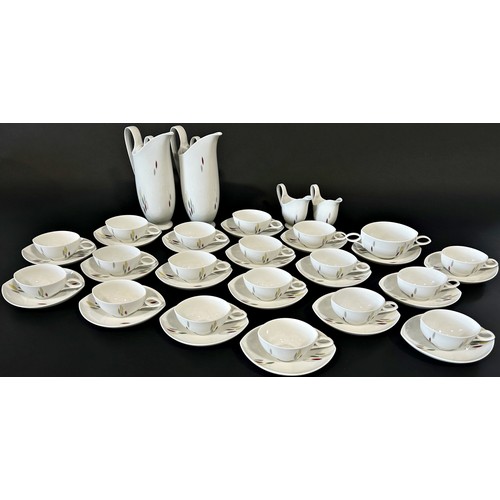 62 - A collection of Rosenthal coffee wares including coffee pot, two hot water pots, four milk or cream ... 