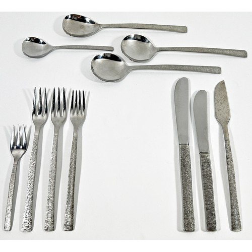 223 - Two canteens of Viner’s Bark design stainless steel flatware both complete, for six settings.