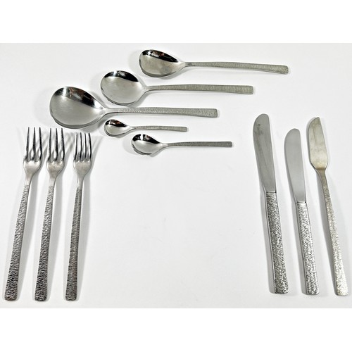 223 - Two canteens of Viner’s Bark design stainless steel flatware both complete, for six settings.