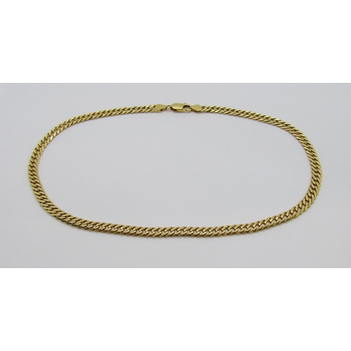 291 - Italian 18ct double curb link chain necklace, 46cm L approx, 38.6g