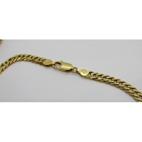 291 - Italian 18ct double curb link chain necklace, 46cm L approx, 38.6g