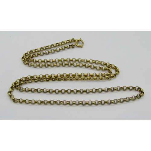 294 - 9ct belcher link chain necklace, 61.5cm L approx, 13.8g