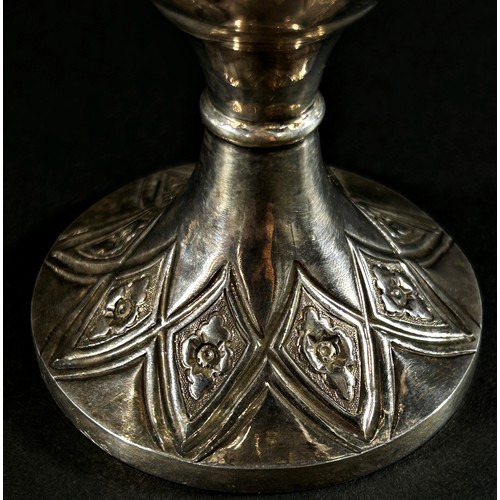 233 - A Victorian silver goblet with engraved floral trellis pattern, stamped Thomas's Bond Street, London... 