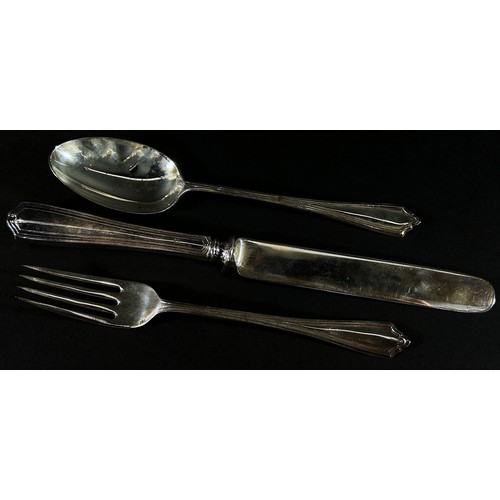 242 - A cased silver christening knife, fork and spoon set, London 1929, maker Josiah Williams 2.6 ozs all... 