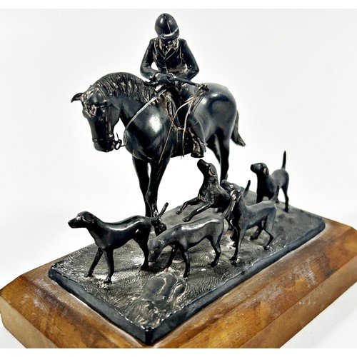 247 - A silver statuette 'Master & Hounds', Birmingham 1978, maker Ammonite Ltd, a limited edition 151/100... 