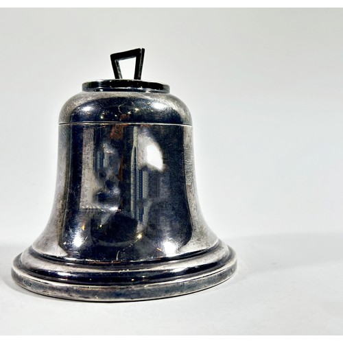 264 - A silver campana shaped inkwell with a gilded interior cap and original well, Birmingham 1922, maker... 