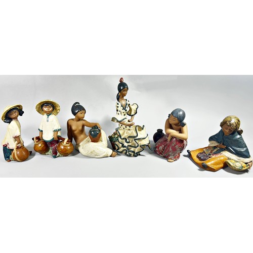 56 - A collection of six Lladro Asian figures (6)