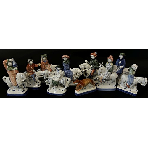 2 - A collection of Rye pottery Chaucer's Canterbury Tales figurines comprising Chaucer and his pilgrims... 