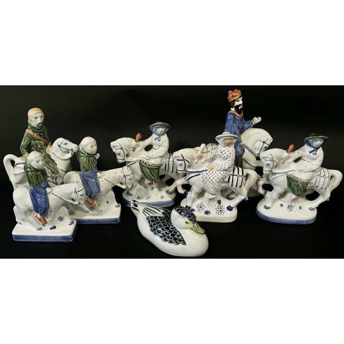 18 - A collection or Rye Pottery including 7 figures from the Canterbury Tales series, together with a fu... 