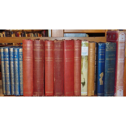 620 - Rudyard Kipling collection to include early 20th century blue cloth and red cloth bound editions, Th... 