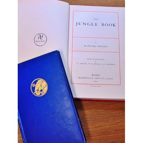 620 - Rudyard Kipling collection to include early 20th century blue cloth and red cloth bound editions, Th... 