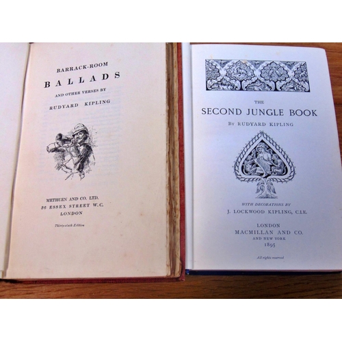 620 - Rudyard Kipling collection to include early 20th century blue cloth and red cloth bound editions, Th... 