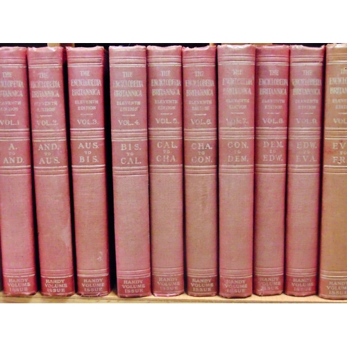 644 - Encyclopaedia Britannica (eleventh edition) 1910 - complete set, 32 volumes, red cloth bindings