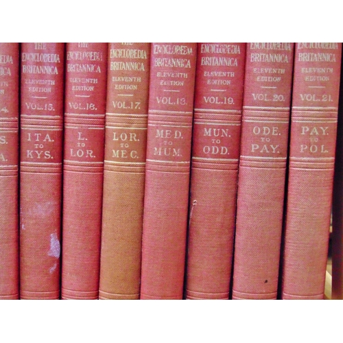 644 - Encyclopaedia Britannica (eleventh edition) 1910 - complete set, 32 volumes, red cloth bindings