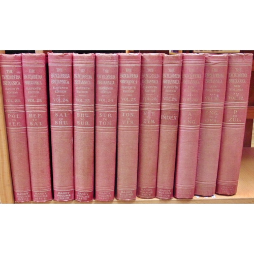 644 - Encyclopaedia Britannica (eleventh edition) 1910 - complete set, 32 volumes, red cloth bindings