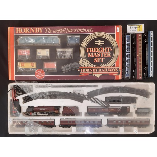 704 - Collection of 00 gauge models and lineside buildings comprising Hornby R542 Duchess Mail Train Set w... 