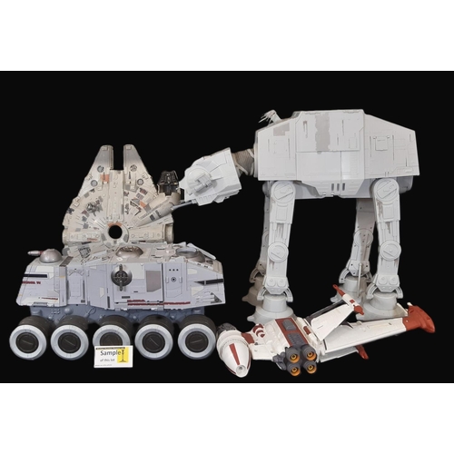 706 - A collection of Star Wars model vehicles including large scale AT AT Walker (height 63cm), Turbo Tan... 