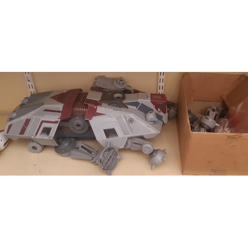 706 - A collection of Star Wars model vehicles including large scale AT AT Walker (height 63cm), Turbo Tan... 