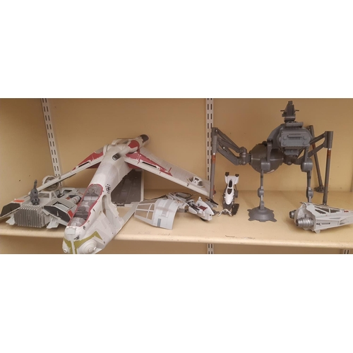 706 - A collection of Star Wars model vehicles including large scale AT AT Walker (height 63cm), Turbo Tan... 