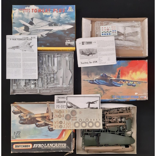 716 - Five vintage 1:72 scale model aircraft kits  including Airfix Avro Vulcan B Mk 2, others by  Italeri... 