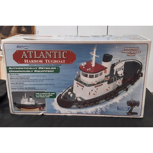 717 - Boxed radio controlled Harbour Tugboat 'Atlantic' by Aquacraft Models with painted fibreglass hull, ... 