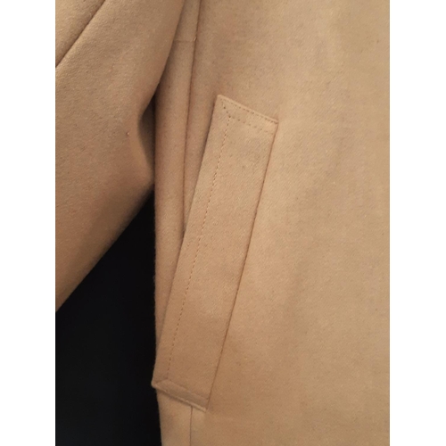 729 - Georgio Armani classic men's coat in camel coloured cashmere with concealed front buttons and monogr... 