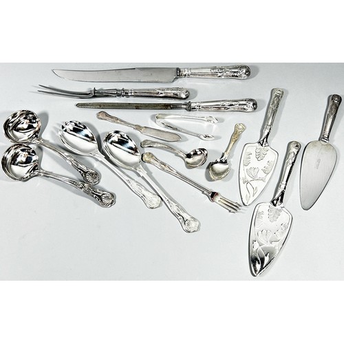 220 - Two canteens of S&B silver plated King’s pattern cutlery, both complete for six settings, together w... 