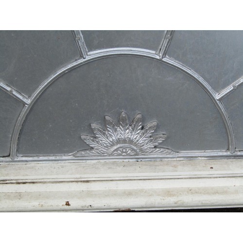 1050 - Architectural salvage - pair of antique reclaimed fan light casement windows enclosing glazed leaded... 