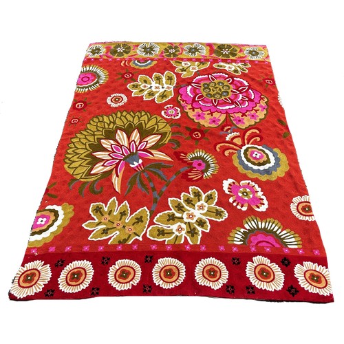 1794 - A brightly coloured floral Crewel work tapestry 180cm x 118cm approximately