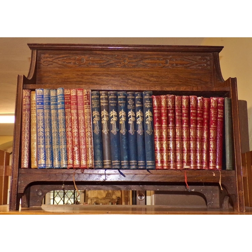 617 - A desk top bookcase featuring works by R L Stevenson and Rudyard Kipling among others (28) early 20t... 