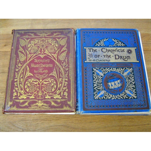 619 - Four rare volumes: Haggard's She, Poe's Tales of Mystery, Thackeray's Chronicle of the Drum and Tenn... 