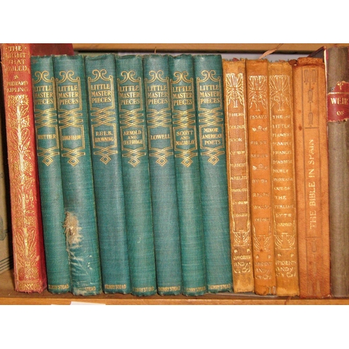 625 - Early 20th century literature library to include R L Stevenson novels (8) together with Little Maste... 