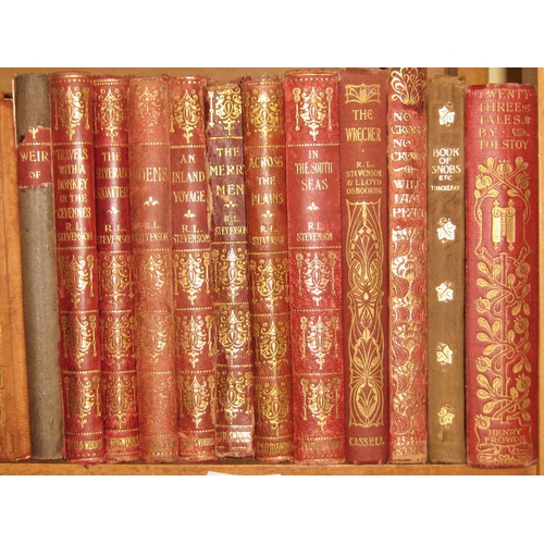 625 - Early 20th century literature library to include R L Stevenson novels (8) together with Little Maste... 