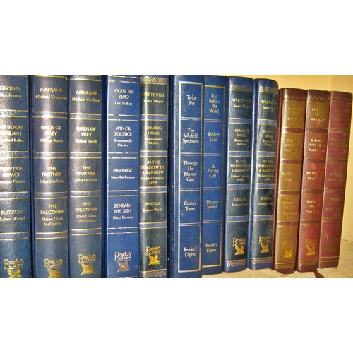 628 - A collection of Reader's Digest novels, green, red, blue and brown leather bindings (24)