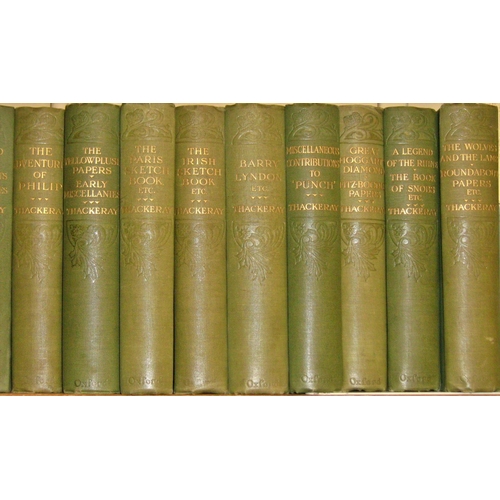 635 - A collection of novels by William Thackeray (bound in 16 volumes) published by Oxford: Horace Hart, ... 