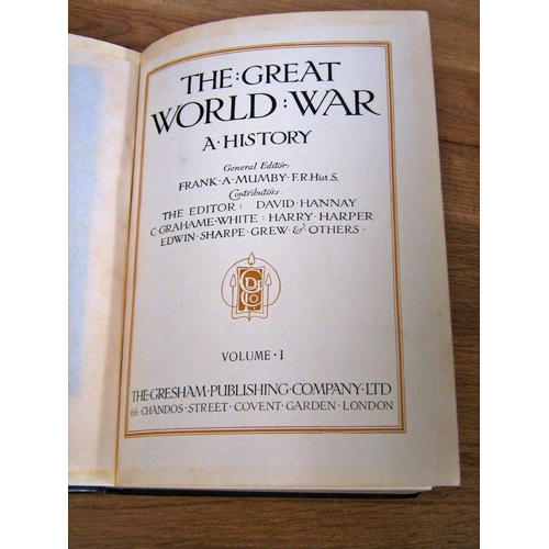 638 - A complete nine volume set of The Great World War, A History - first edition, leather bindings; gene... 