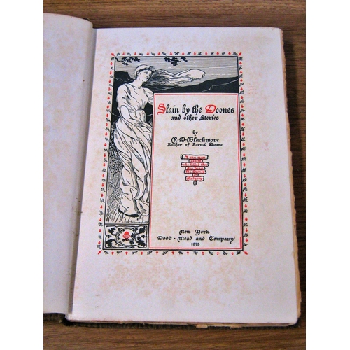 639 - A collect of editions of Lorna Doone, A Romance of Exmoor by R D Blackmore: a small tan leather boun... 