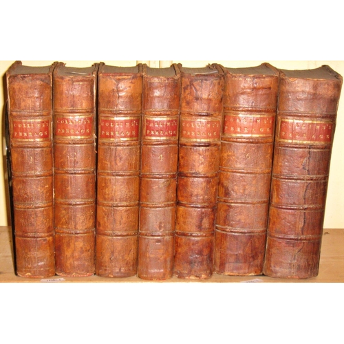 645 - The complete seven volume 1768 edition of Collins's Peerage of England. There are a number of Coats ... 